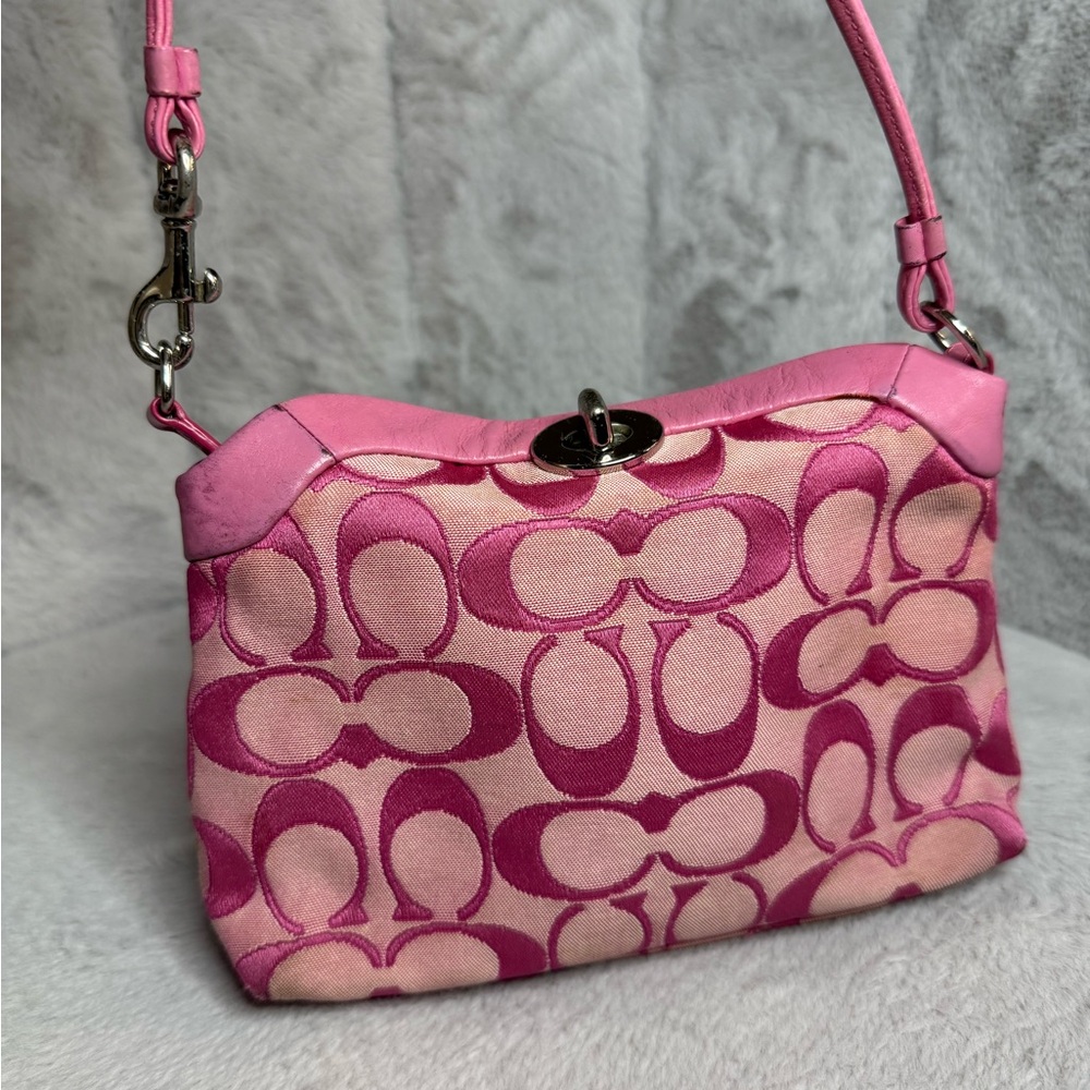 SOLD- Coach Cotton Candy Mini Turn lock bag
